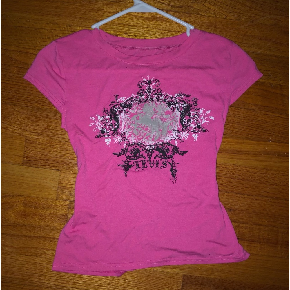 Pink graphic y2k baby tee
